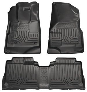 Cadillac SRX Floor Liners - Front + Rear - Husky Liners - WeatherBeater - Black - `10-`12
